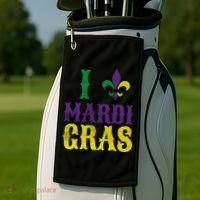 I Love Mardi Gras Golf Towel thumb 2