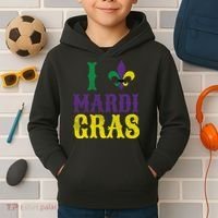 I Love Mardi Gras Kids Hoodie thumb 2