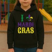 I Love Mardi Gras Kids Hoodie thumb 3
