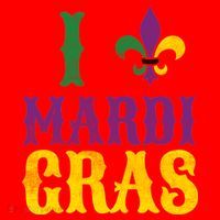 I Love Mardi Gras Santa Hat thumb 1