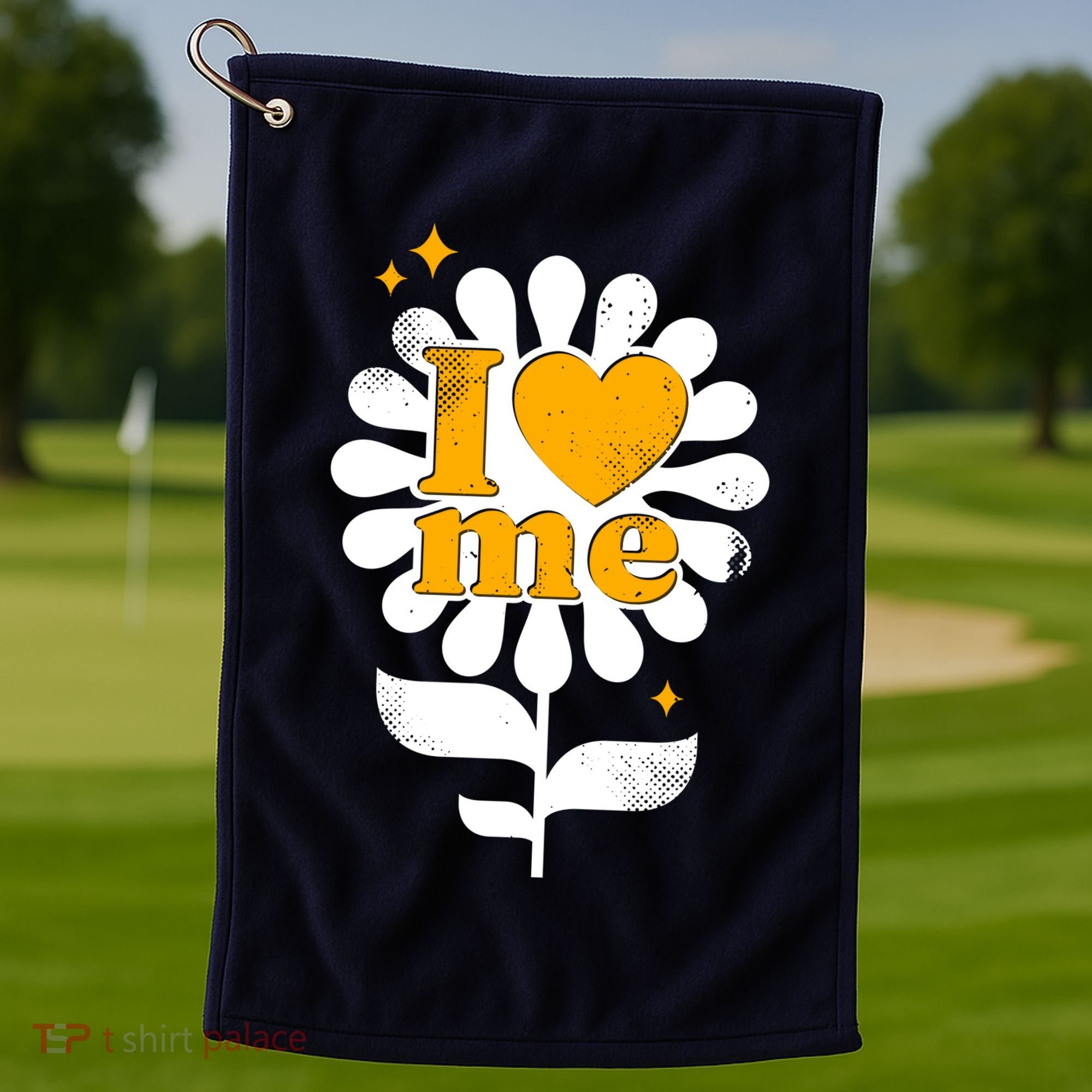 I Love Me Flower Golf Towel