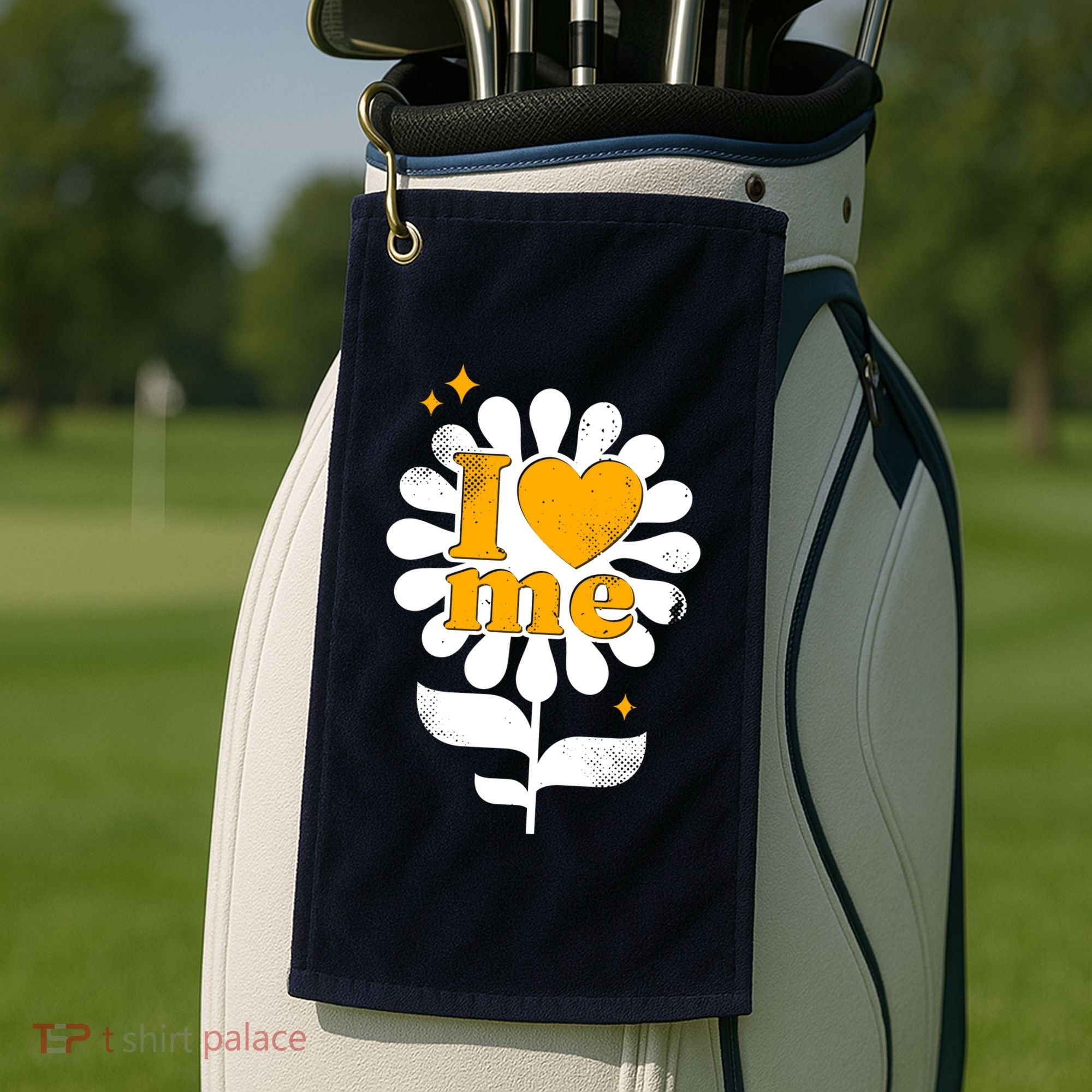I Love Me Flower Golf Towel