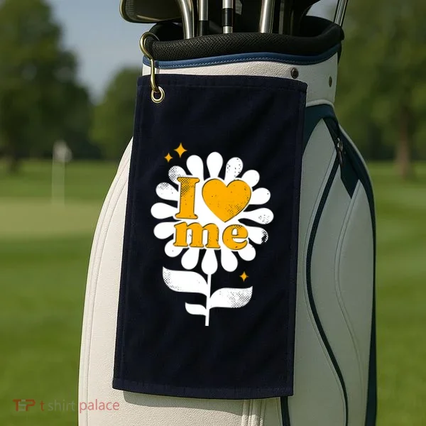 I Love Me Flower Golf Towel