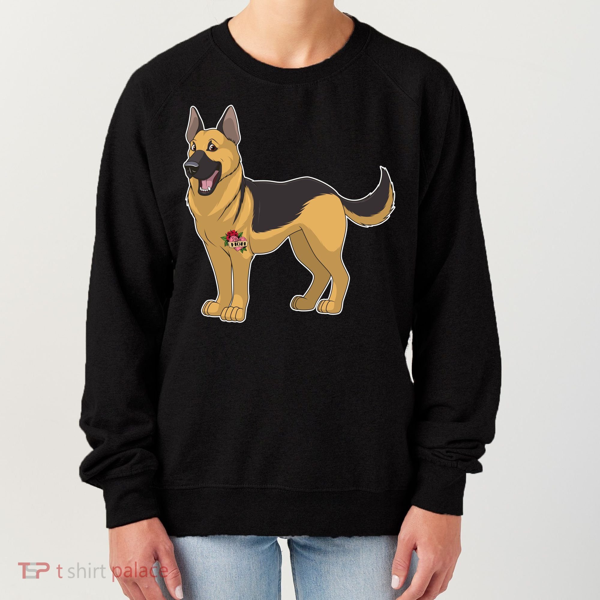 I Love Mom Tattoo German Shepard Women's Sweatshirt