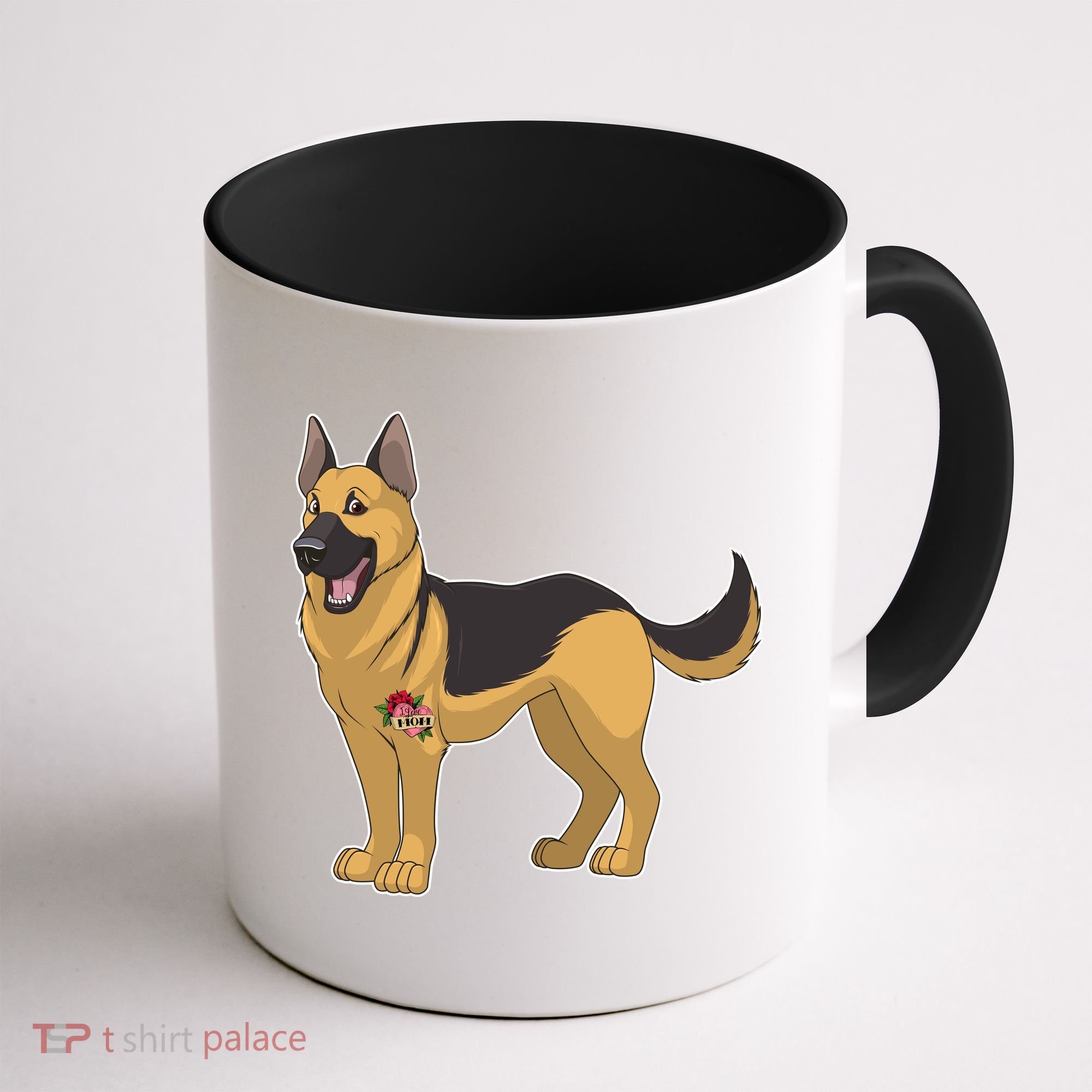 I Love Mom Tattoo German Shepard Coffee Mug