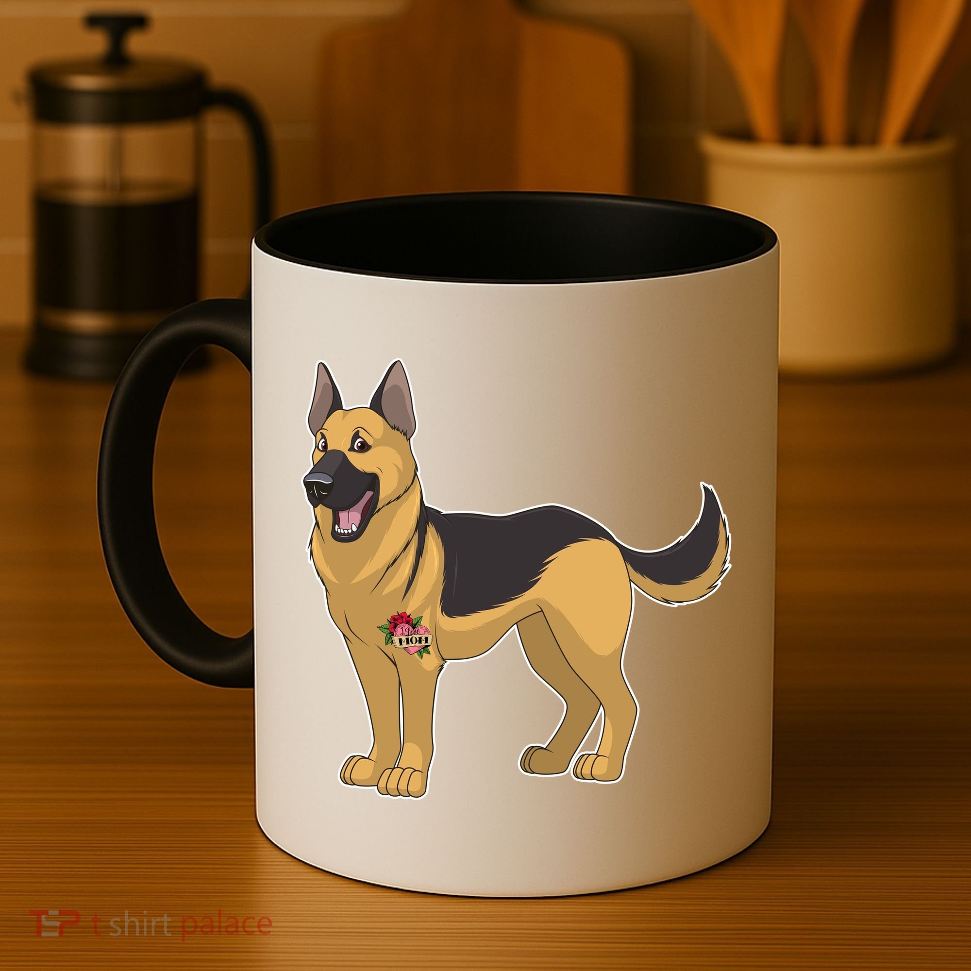 I Love Mom Tattoo German Shepard Coffee Mug