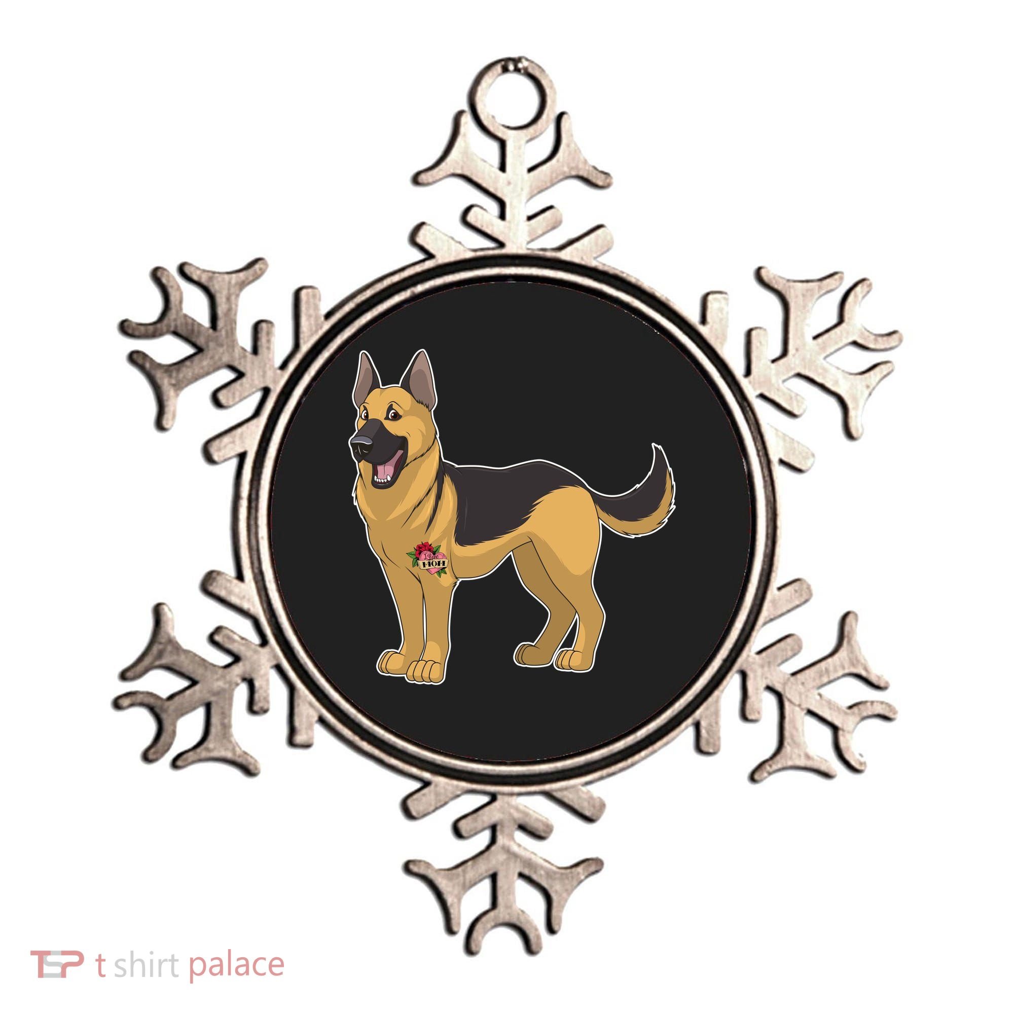 I Love Mom Tattoo German Shepard Ornament