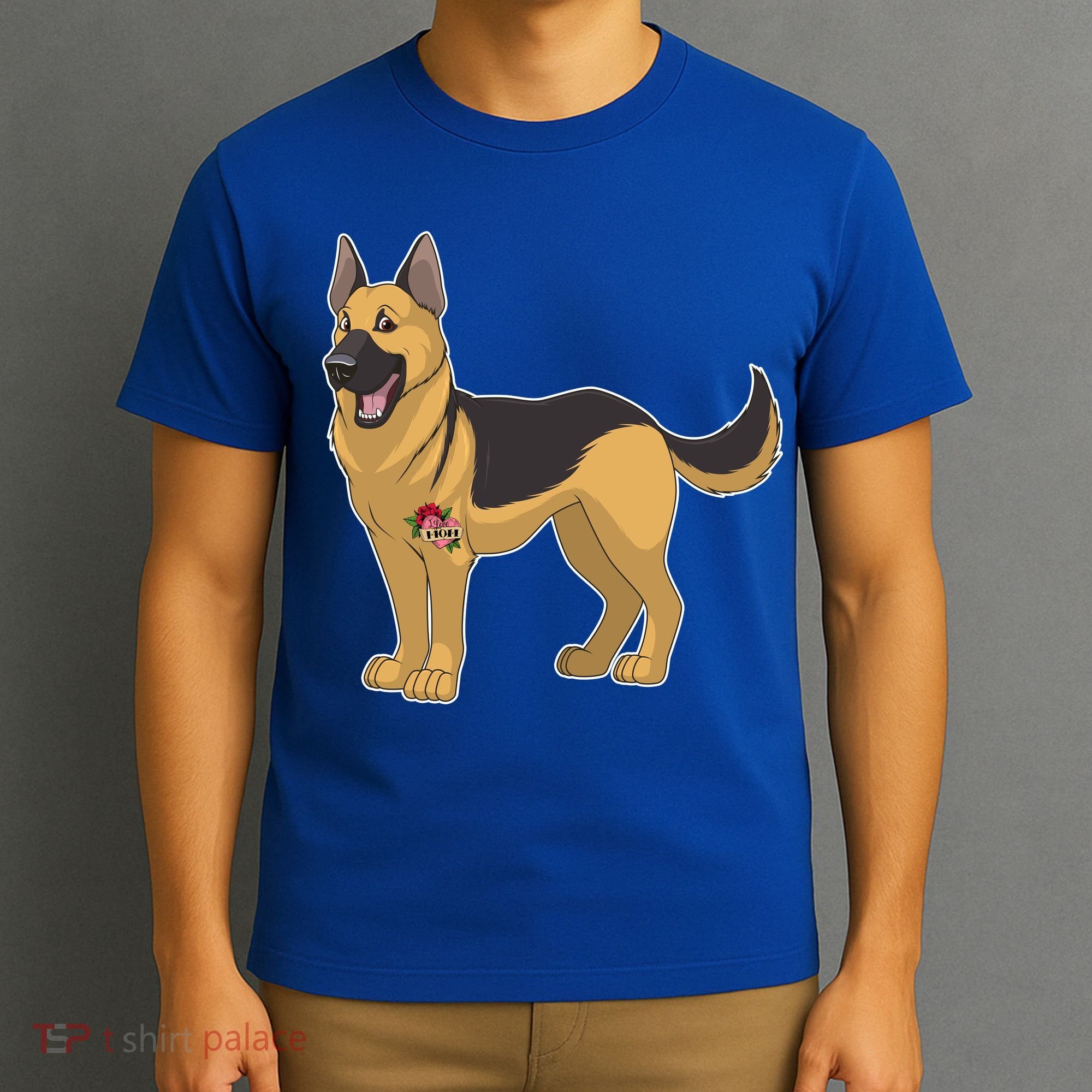 I Love Mom Tattoo German Shepard T-Shirt
