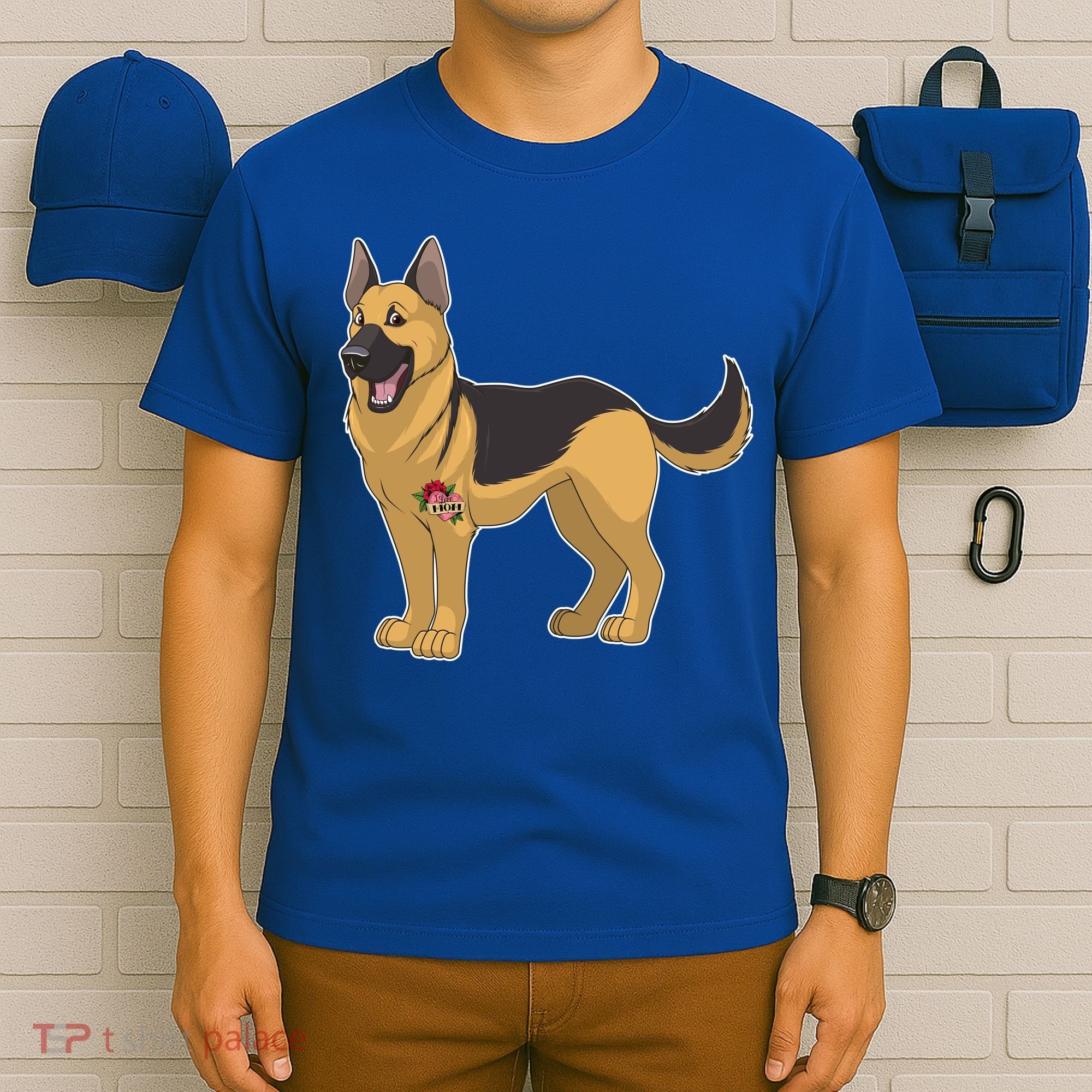 I Love Mom Tattoo German Shepard T-Shirt
