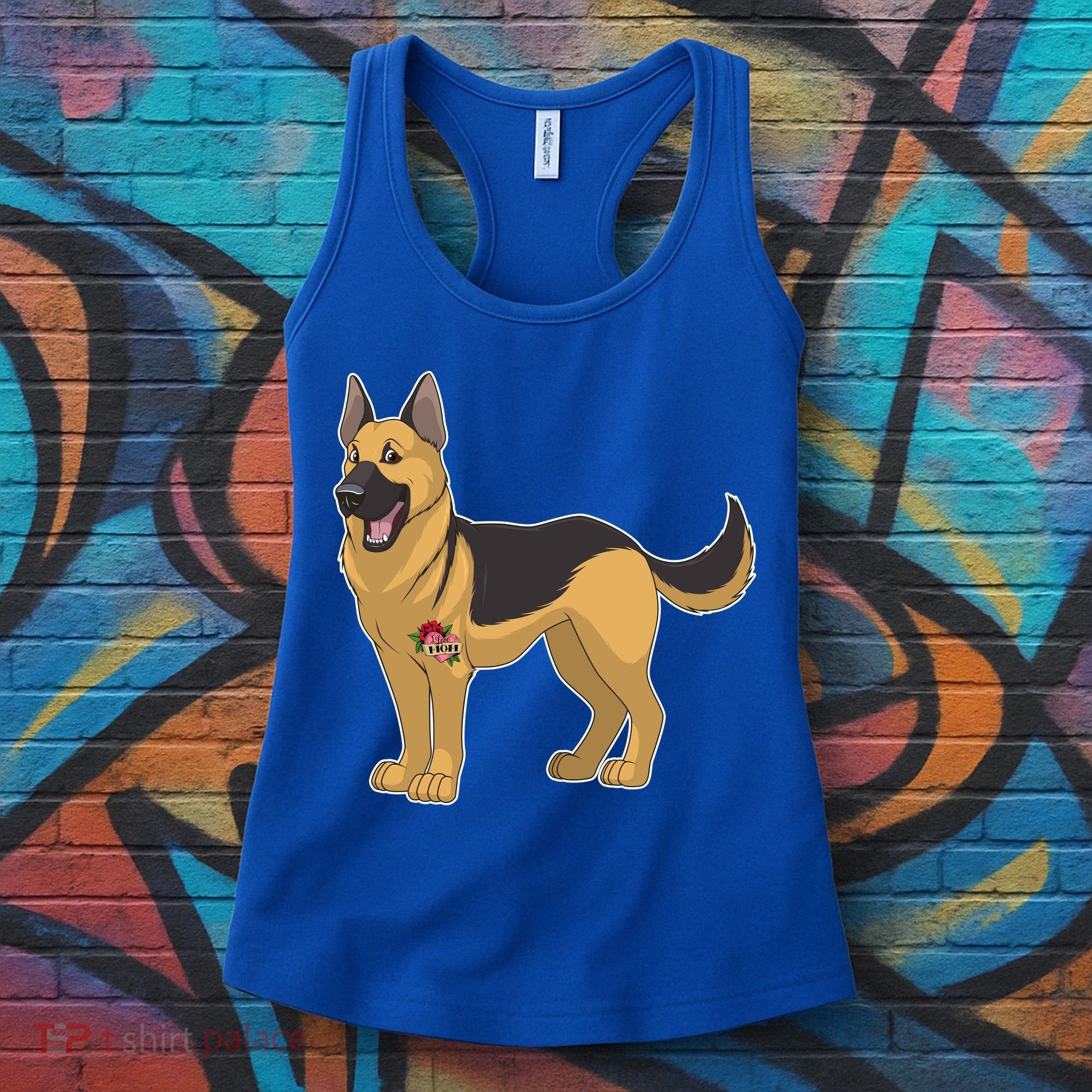 I Love Mom Tattoo German Shepard Women's Tank Top