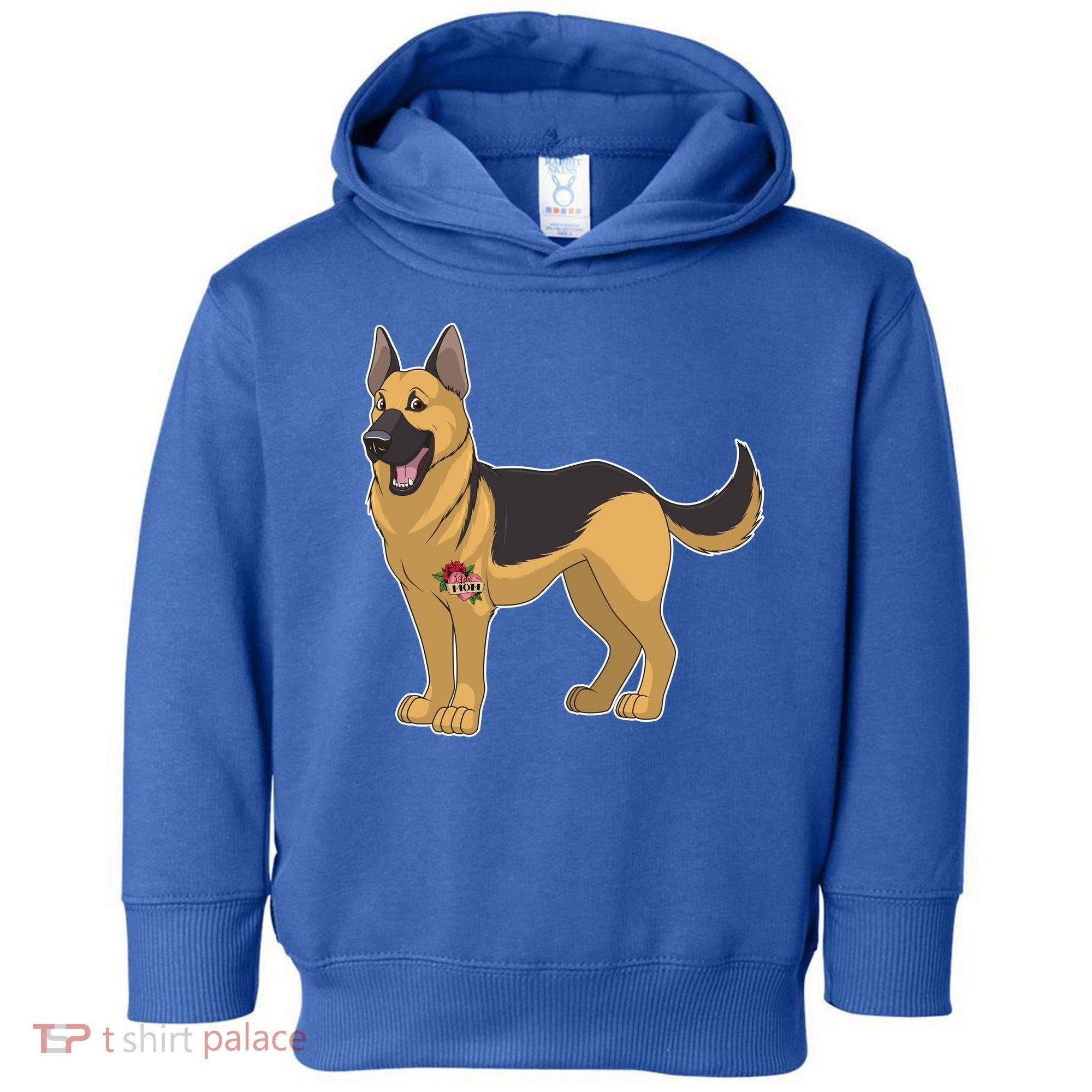 I Love Mom Tattoo German Shepard Toddler Hoodie