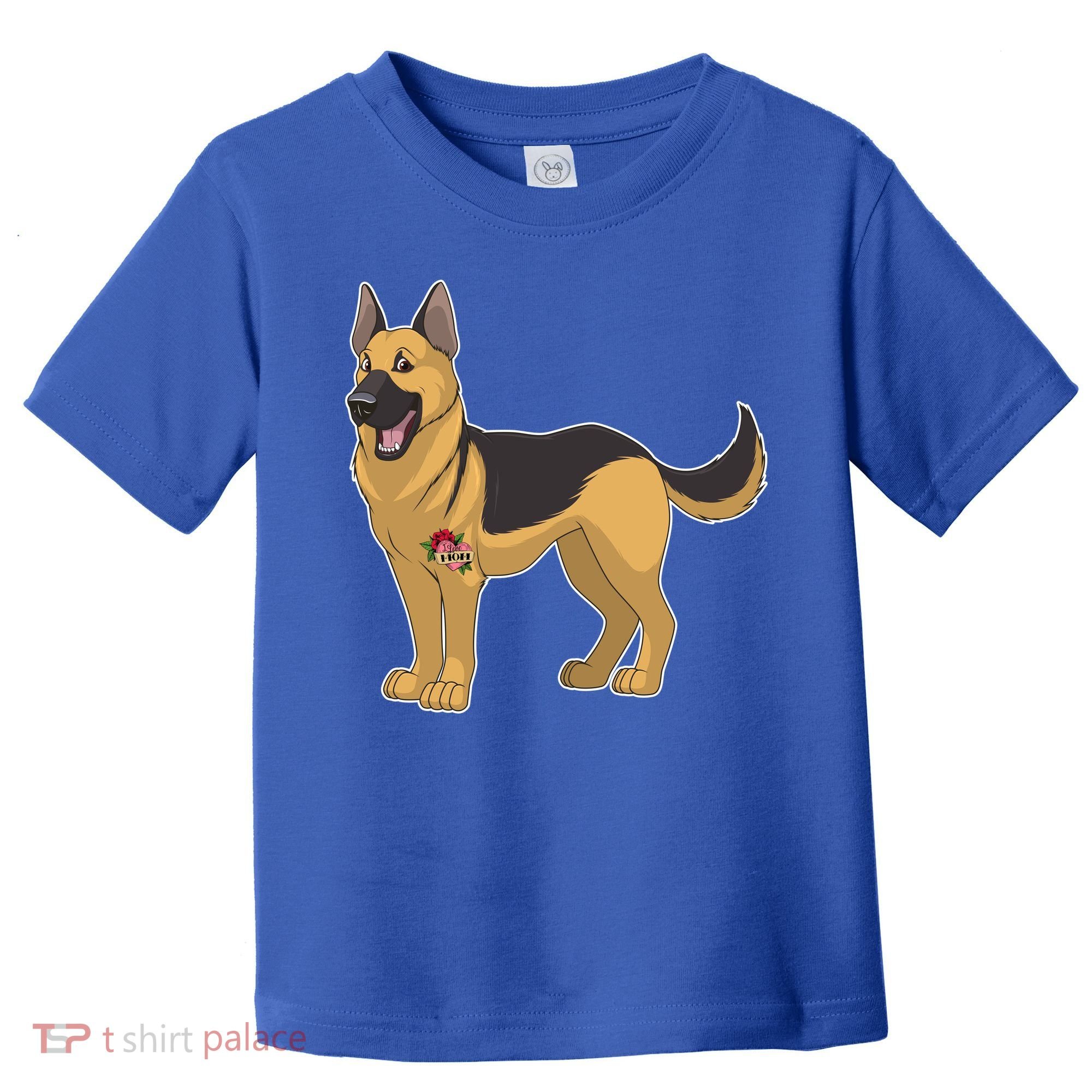 I Love Mom Tattoo German Shepard Toddler T-Shirt