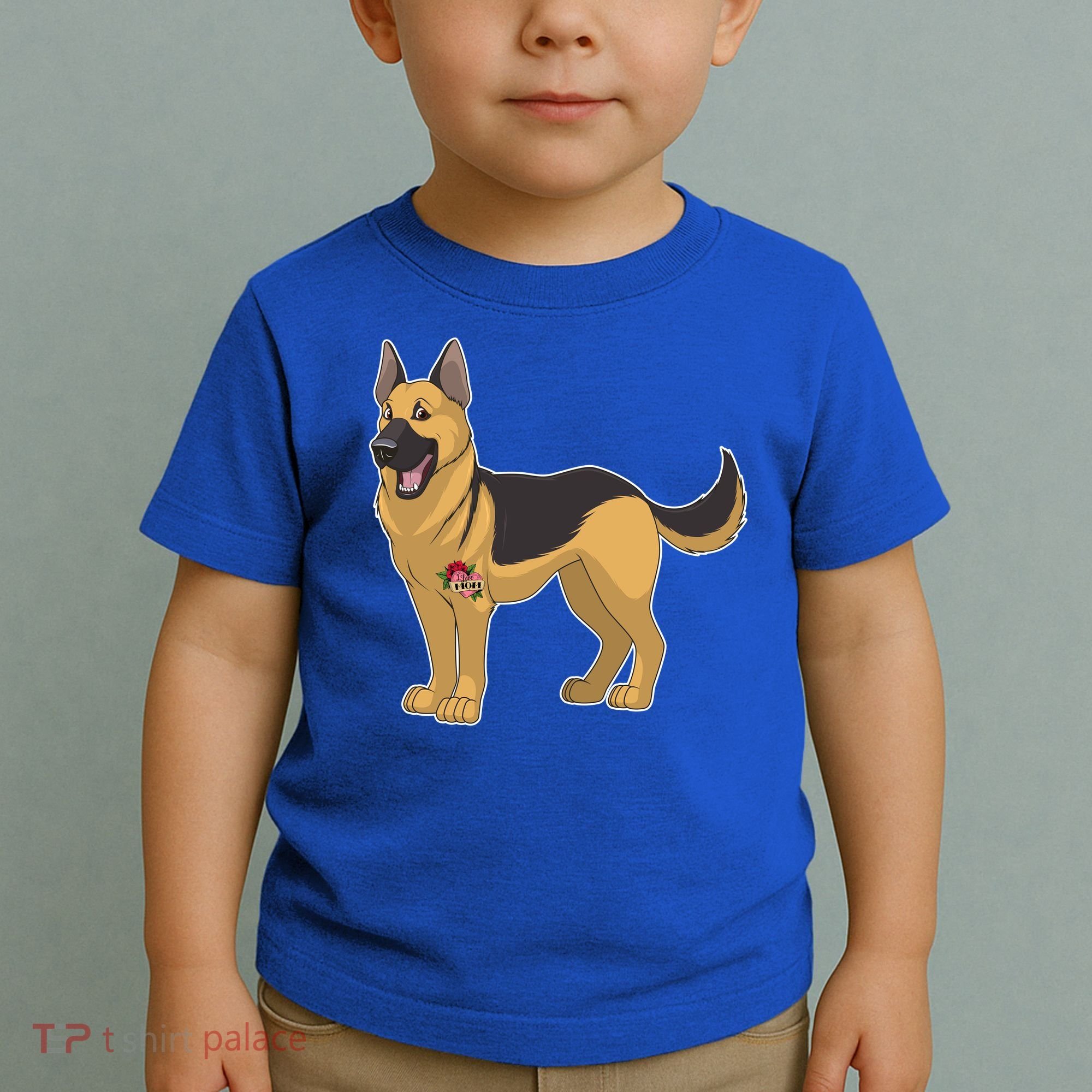 I Love Mom Tattoo German Shepard Toddler T-Shirt