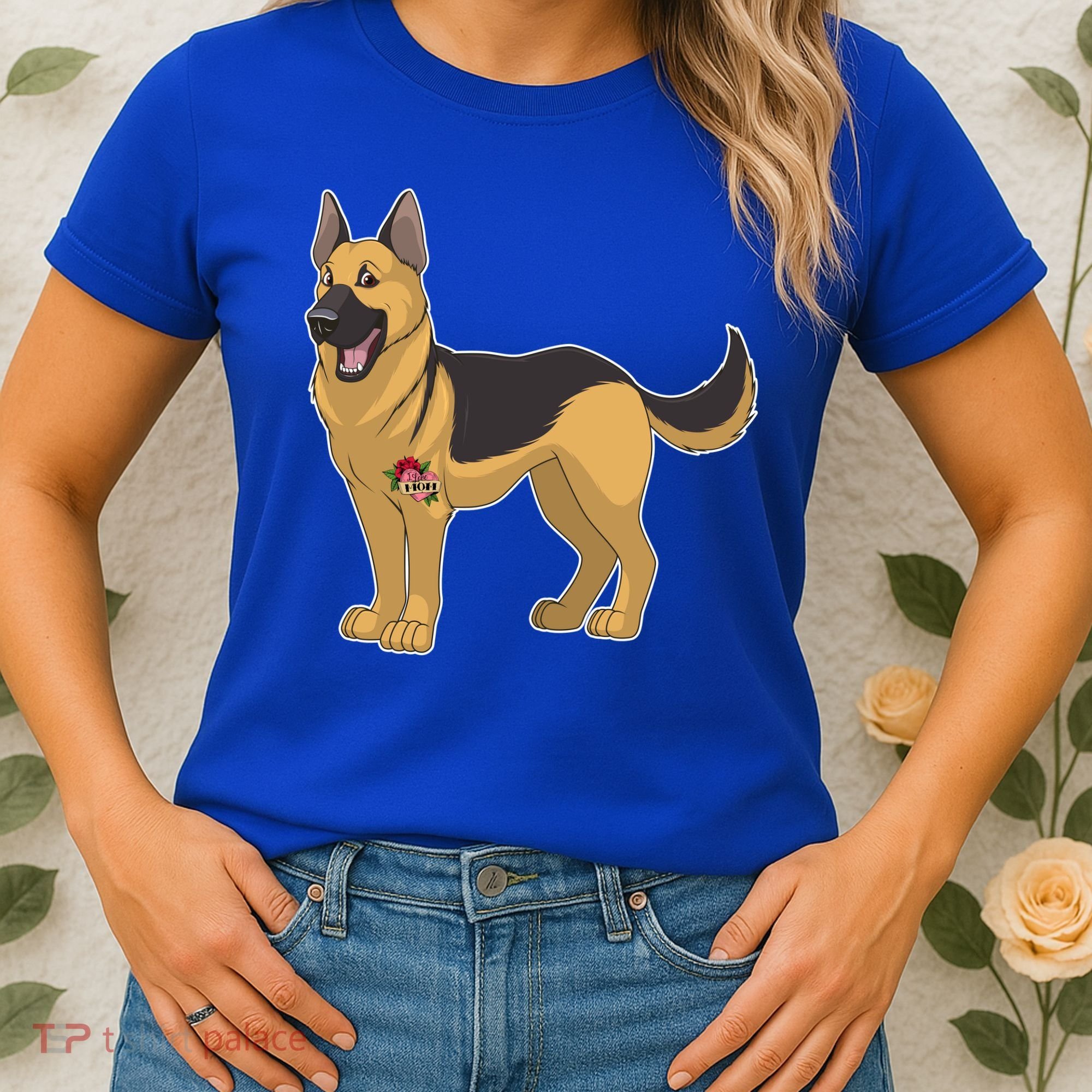 I Love Mom Tattoo German Shepard Women's T-Shirt
