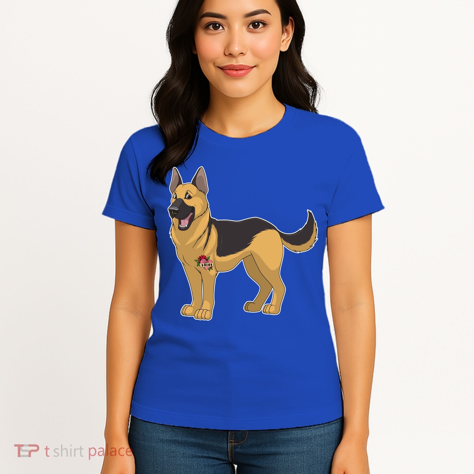 I Love Mom Tattoo German Shepard Women's T-Shirt