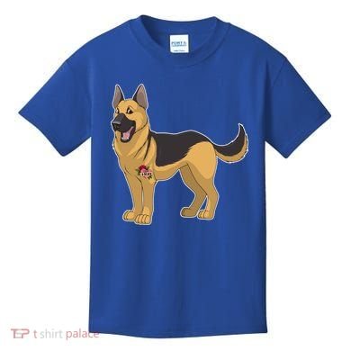 I Love Mom Tattoo German Shepard Kids T-Shirt