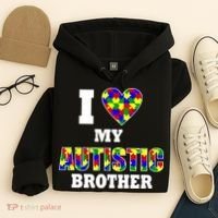 I Love My Autistic Brother Autism Hoodie thumb 4