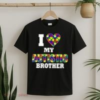 I Love My Autistic Brother Autism T-Shirt thumb 2