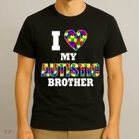 I Love My Autistic Brother Autism T-Shirt thumb 3