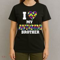 I Love My Autistic Brother Autism T-Shirt thumb 4