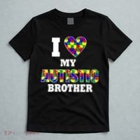 I Love My Autistic Brother Autism T-Shirt thumb 5