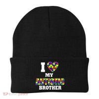 I Love My Autistic Brother Autism Beanie thumb 0