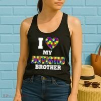 I Love My Autistic Brother Autism Women's Tank Top thumb 2