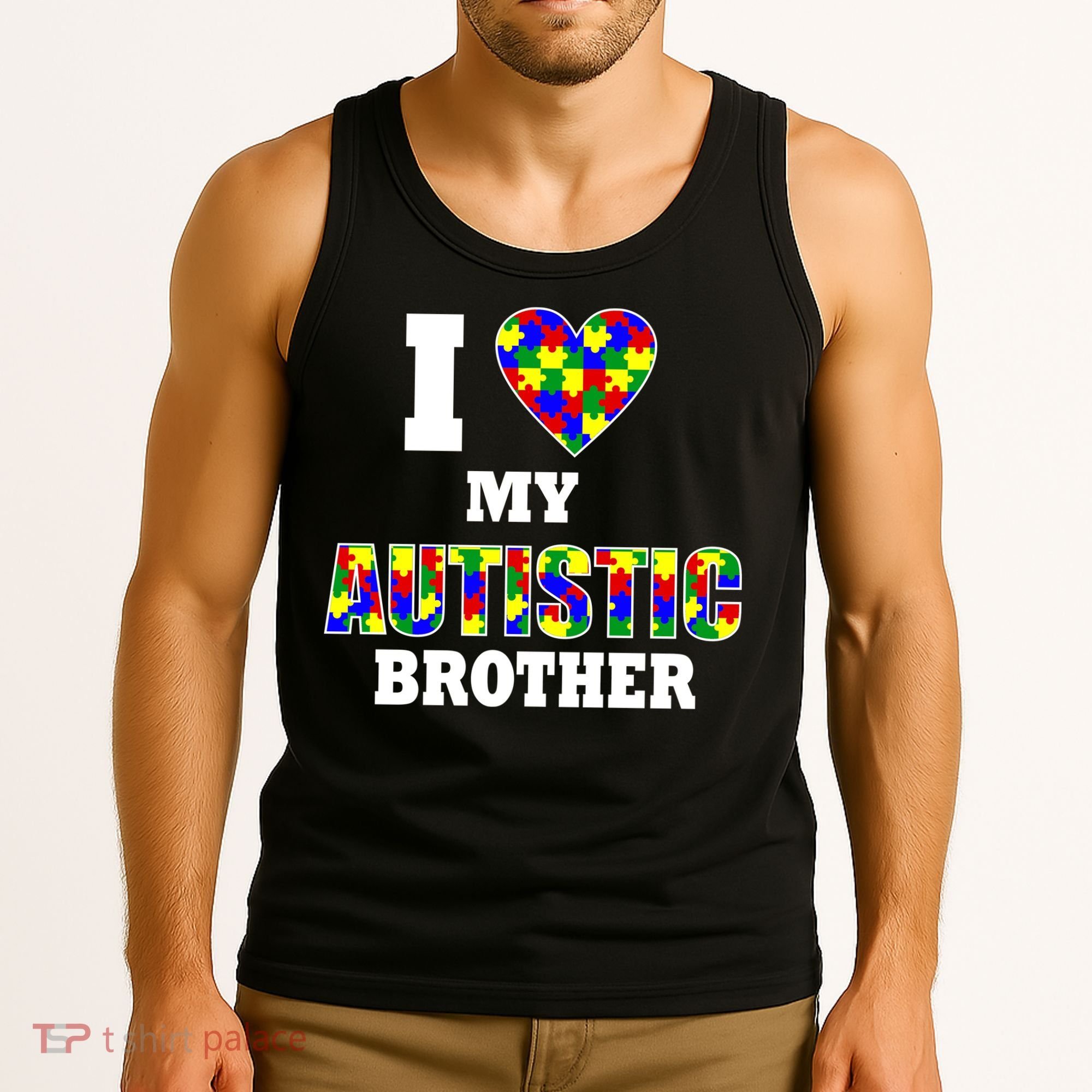 I Love My Autistic Brother Autism Tank Top