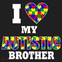 I Love My Autistic Brother Autism Golf Towel thumb 3