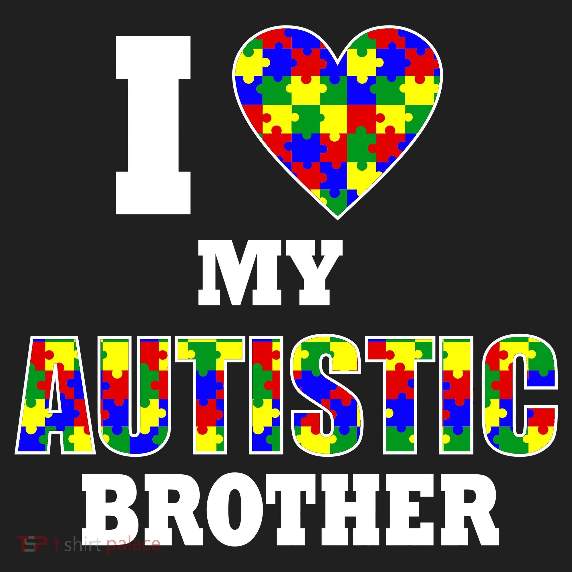 I Love My Autistic Brother Autism Golf Towel