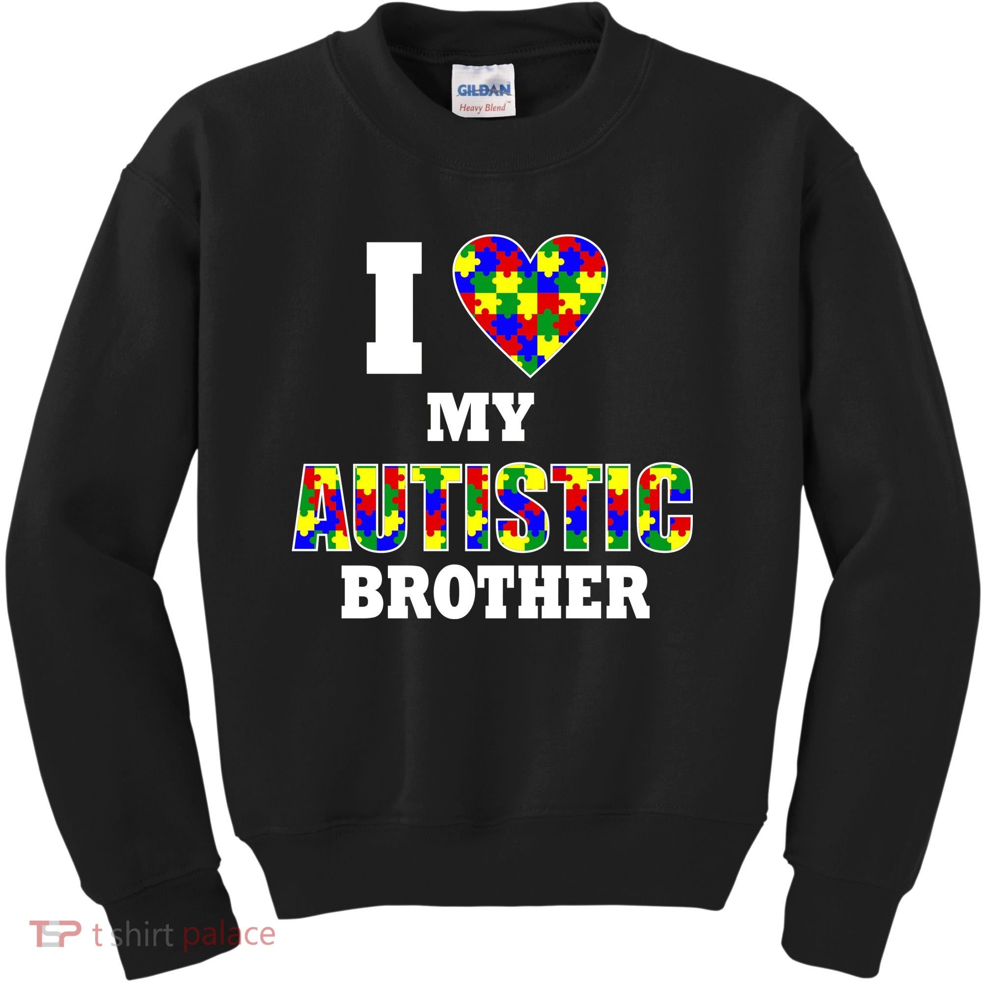 I Love My Autistic Brother Autism Kids Sweatshirt