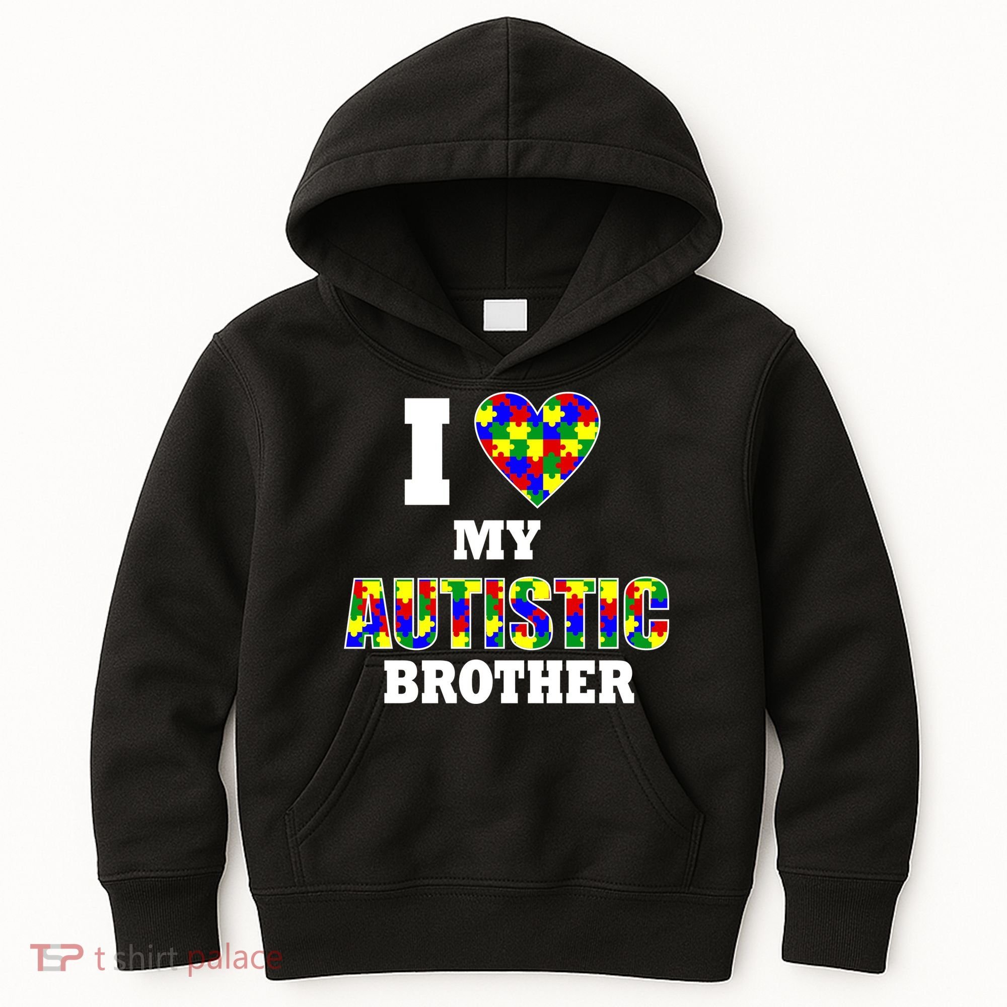 I Love My Autistic Brother Autism Kids Hoodie