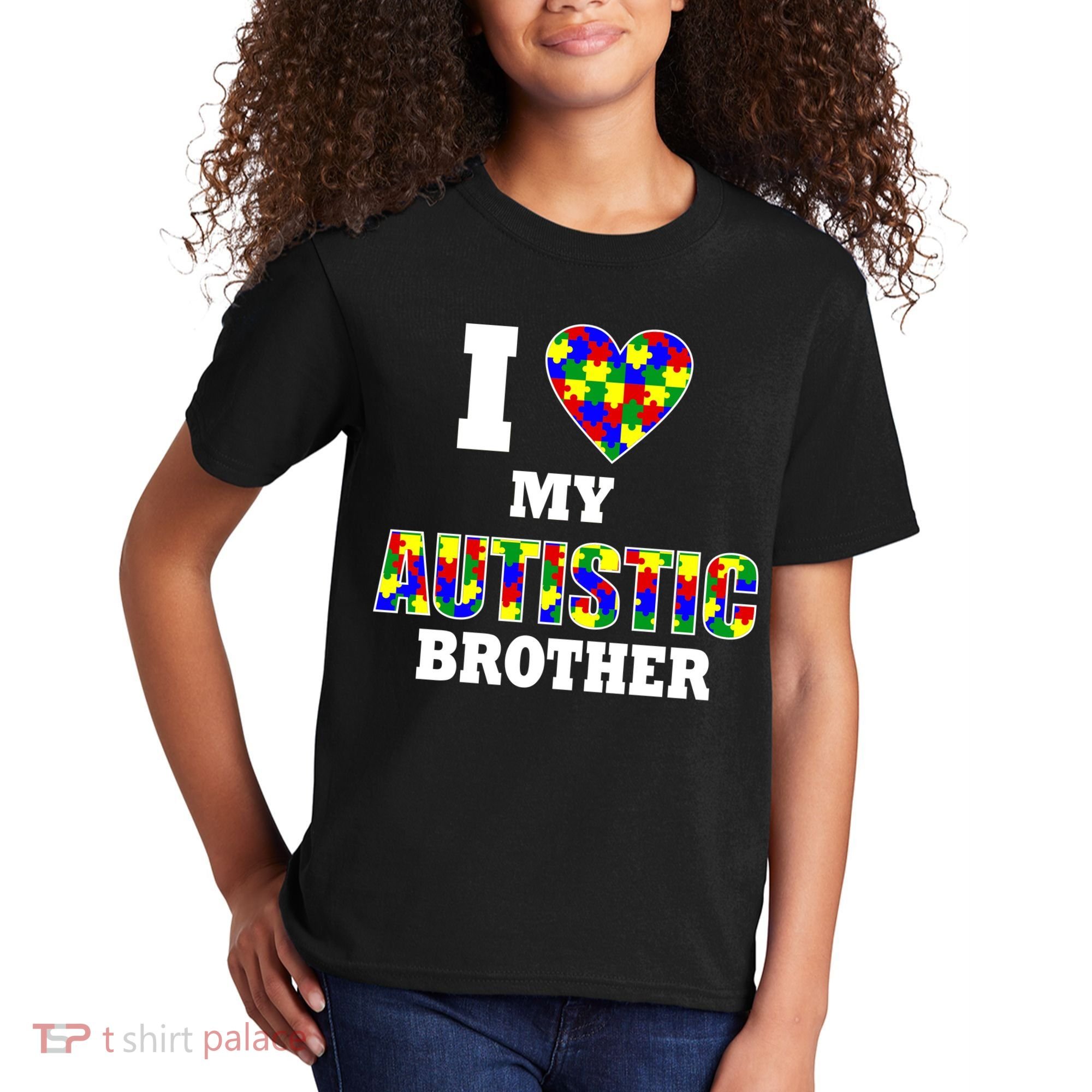 I Love My Autistic Brother Autism Kids T-Shirt