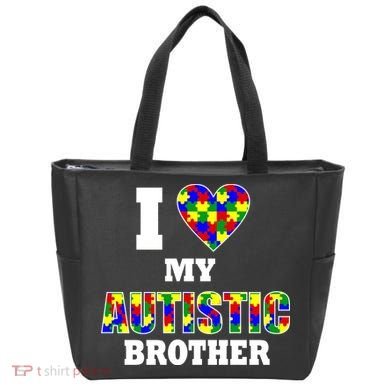I Love My Autistic Brother Autism Tote Bag