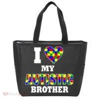 I Love My Autistic Brother Autism Tote Bag thumb 0