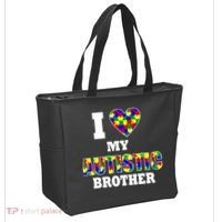 I Love My Autistic Brother Autism Tote Bag thumb 2