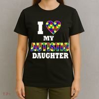 I Love My Autistic Daughter Autism T-Shirt thumb 4