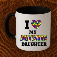 I Love My Autistic Daughter Autism Coffee Mug thumb 2