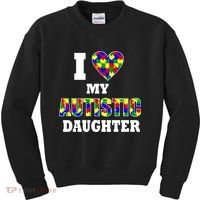 I Love My Autistic Daughter Autism Kids Sweatshirt thumb 0