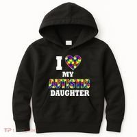 I Love My Autistic Daughter Autism Kids Hoodie thumb 0