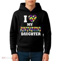I Love My Autistic Daughter Autism Kids Hoodie thumb 4