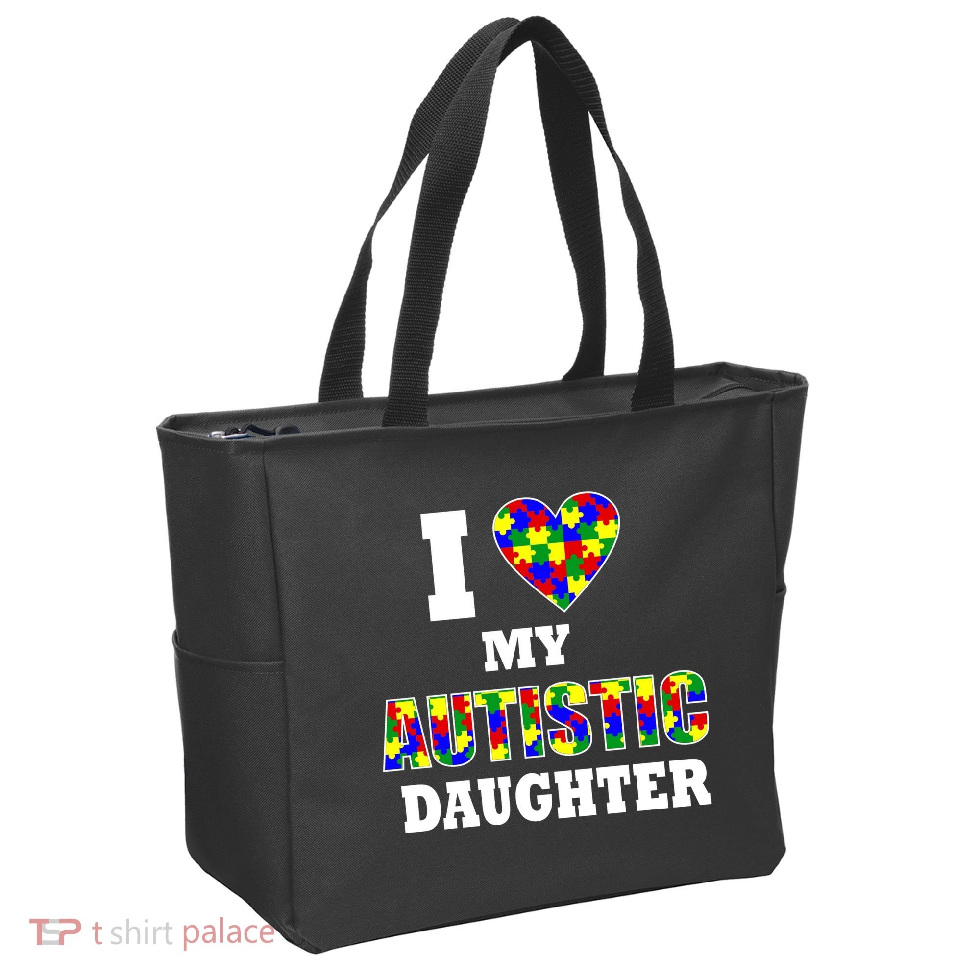 I Love My Autistic Daughter Autism Tote Bag