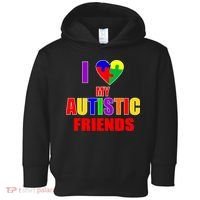 I Love My Autistic Friends Toddler Hoodie thumb 0