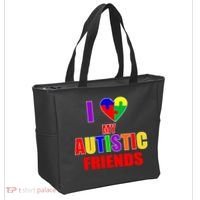 I Love My Autistic Friends Tote Bag thumb 2