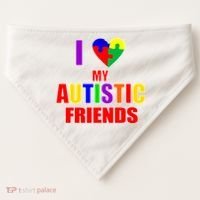 I Love My Autistic Friends USA-Made Doggie Bandana thumb 0