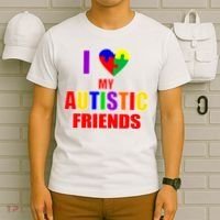 I Love My Autistic Friends T-Shirt thumb 6