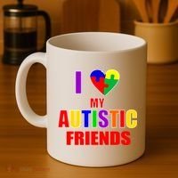 I Love My Autistic Friends Coffee Mug thumb 4