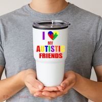 I Love My Autistic Friends Tumbler thumb 2