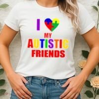 I Love My Autistic Friends Women's T-Shirt thumb 2