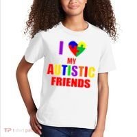 I Love My Autistic Friends Kids T-Shirt thumb 2